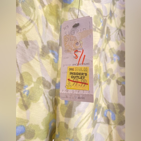 Sigrid Olsen Floral silk Cropped Pants Sz 12P - Picture 6 of 8